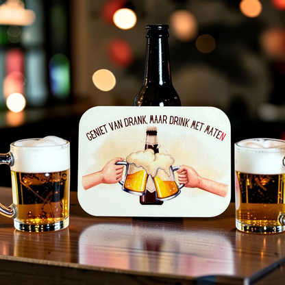 Grappige Koelkastmagneet 'Geniet, Maar Drink met MateN' | GFDesignNL
