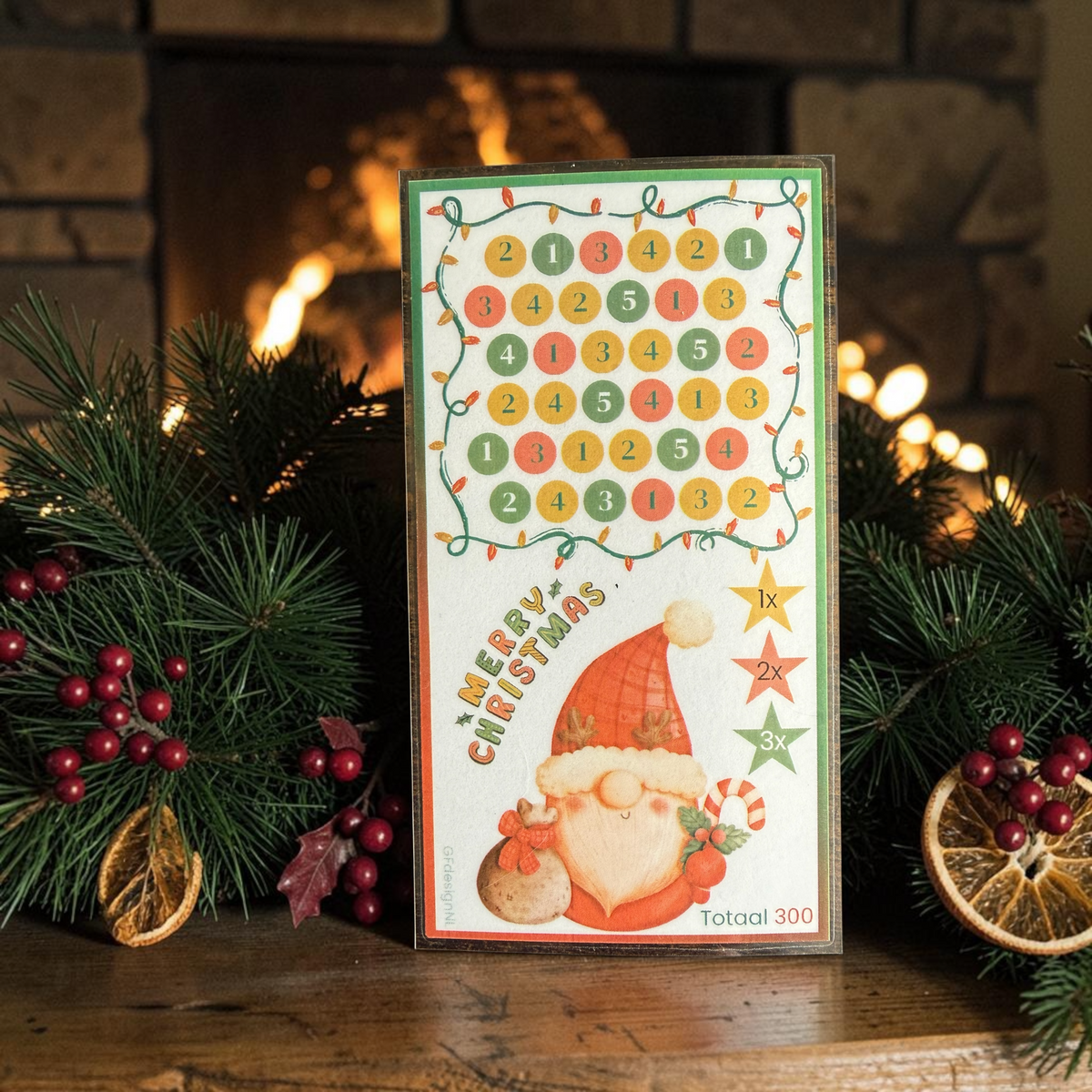 Cash Stuffing Challenge Kaarten A6 – Kerst