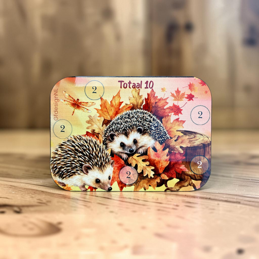 Herfst egel cash stuffing magneet – spaarchallenge €10