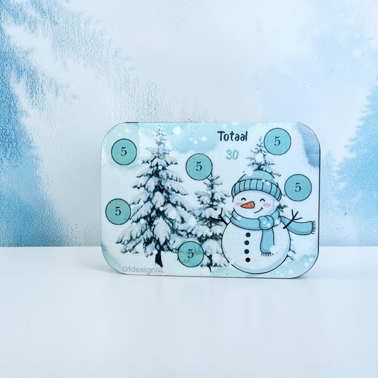 Sneeuwpop cash stuffing magneet – spaarchallenge €30