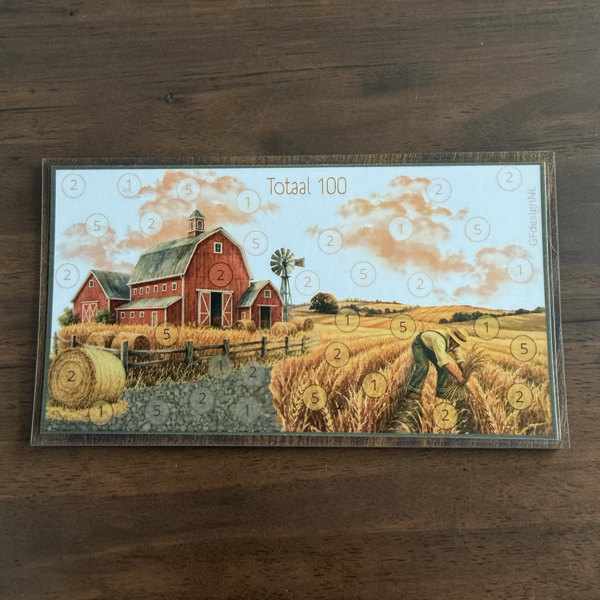 Boerderij spaarkaarten A6 – Cash stuffing €60, €100 en €125
