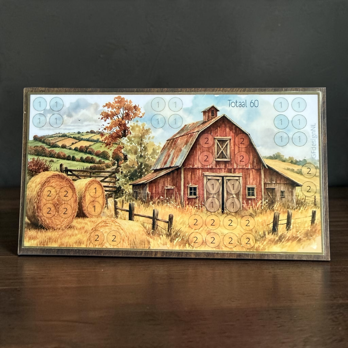 Boerderij spaarkaarten A6 – Cash stuffing €60, €100 en €125