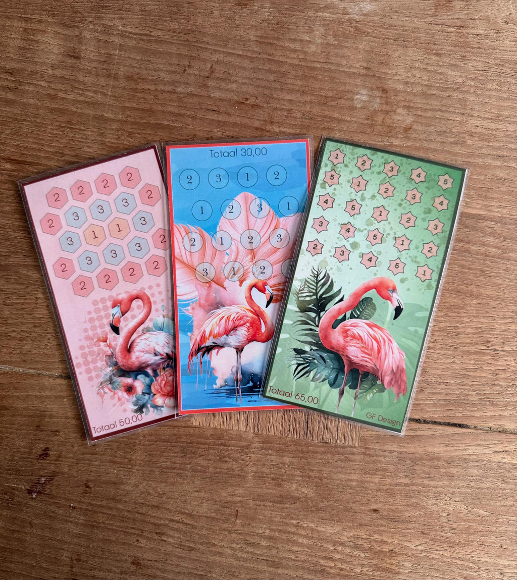 Cash stuffing challenge A6 Flamingo