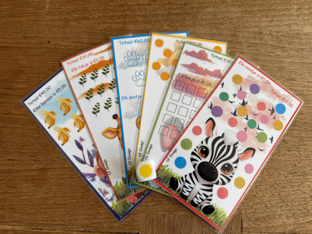 Cash stuffing challenge dierentuin dieren dobbel