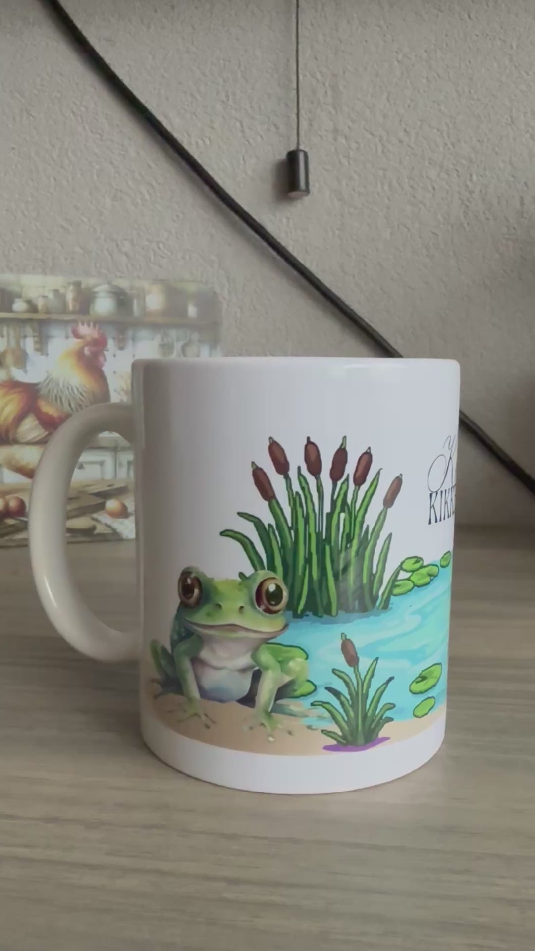 Keramische koffiemok 325ml met vrolijk kikkersmotief, ontworpen in Nederland|GFdesignNL
