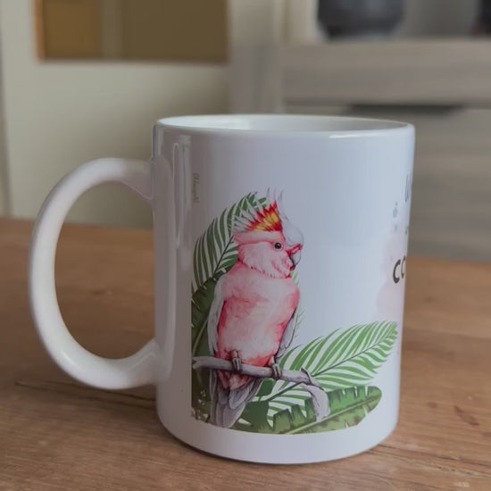 Kaketoe print koffiemok 325ml video demonstratie GFDesignNL